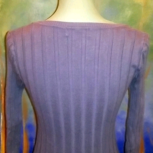EUCMed grey cotton/ramie blend SEXY V-neck sweater - Picture 5 of 7